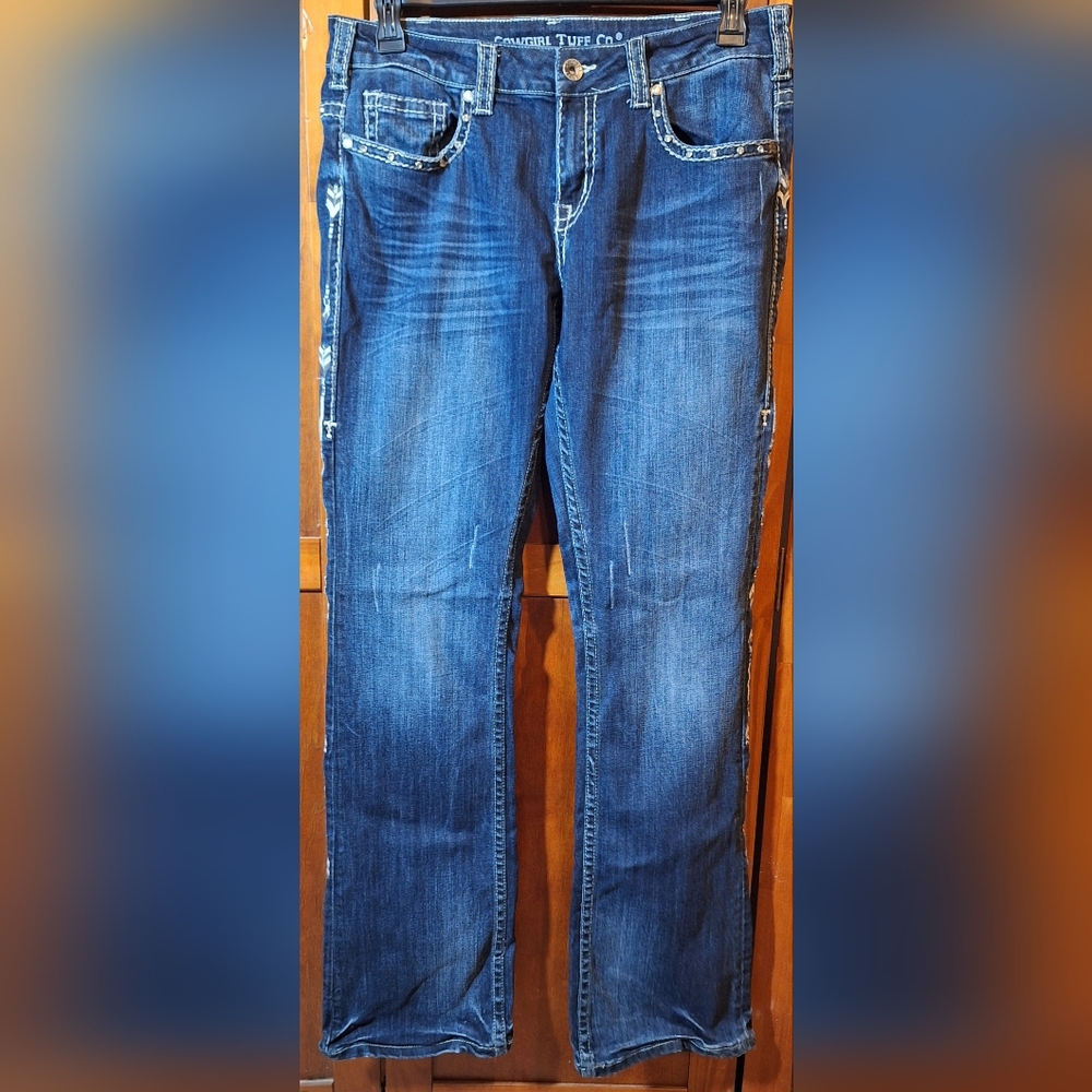 🐎👢💎COWGIRL TUFF denim jeans Size 31×35